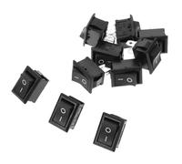 ROMISBABA 10pcs 15x21mm Marine Yacht Rocker Switch On-off Two-pole Black Safety Power Emergency Stop Button Vehicle Replacement Toggle