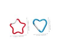ROMISBABA 10pcs Aluminum Star Heart Shaped Carabiner Clips for Keychains and DIY Crafts Metal Snap Hook Key Ring Locking Clips for Bags Backpacks Phone Chains and Jewelry Accessories in