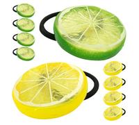 ROMISBABA 10pcs Elastic Hair Bands for Thick Hair with Lemon Soft Plastic and Resin Material without Damage for Daily Life and Dating