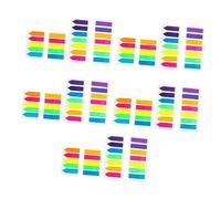 ROMISBABA 10pcs Fluorescent Pet Index Tabs Transparent Page Markers Repositionable Label Stickers for Books Notebooks Folders Arrow and Strip Stickers for Organizing and Note Taking