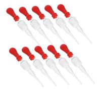 ROMISBABA 10pcs Glass Dropping Pipettes with White Bulb Laboratory Liquid Transfer Droppers for Home School Experiments and Essential Oils