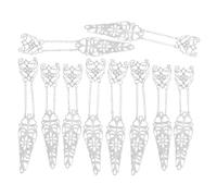 ROMISBABA 10pcs Gothic Finger Nail Tip Claw Rings with Chain for Women Halloween Fingertip Claw Nail Rings Ancient Queen Style Dance Accessories for Cosplay and Party