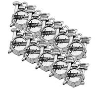 ROMISBABA 10pcs Metal Drum Charms for Jewelry Making Silver Music Pendant Accessories for Necklace Bracelet Keychain Crafting DIY Supplies