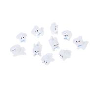 ROMISBABA 10pcs Mini Dog Figurines Cute White Puppy Car Dashboard Ornaments Compact DIY Desktop Decoration Accessories for Home Office Micro Landscape Craft