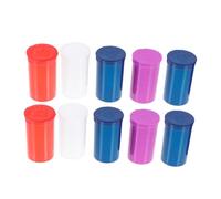 ROMISBABA 10pcs Mini Pill Bottles with Leakproof Lids Transparent Plastic Travel Containers for Vitamins and Supplements Side-Opening Small Medicine Storage Tubes for Daily Use Random Color