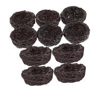 ROMISBABA 10pcs Mini Resin Bird Nests with Faux Eggs Handcrafted Artificial Birds Ornaments for Easter and Christmas Home Decor DIY Craft Supplies