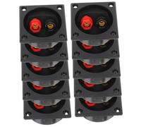 ROMISBABA 10Pcs Professional Subwoofer Terminal Plate Speaker Box Connector with Screw Locking Portable Speaker Terminal for DIY Audio Secure Signal Transfer Black