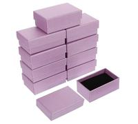 ROMISBABA 10pcs Purple Jewelry Boxes for Necklaces Small Paper and Sponge Packaging Boxes Organizing and Protecting Jewelry for Bedroom or Shop