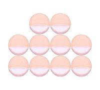 ROMISBABA 10pcs Rounded Flocking Powder Puff for Woman Makeup, Natural Makeup Application with Comfortable Grip, Suitable for Beauty Salon and Home Use, Soft Pink Face Powder Puff