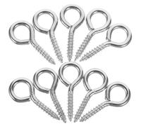 ROMISBABA 10pcs Screw Eye Hooks for Cable Fixing and DIY Crafts, Nickel-Plated Q235 Carbon Steel, 5mm Thick, 2.04 X 0.55 Inch, Sturdy and Will Not Fade Or Damage Easily, for Handmade