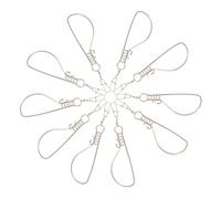 ROMISBABA 10pcs Stainless Steel Fish Buckle Fishing Clips Minnow Fishing Hooks Tackle Carp Large Holder Catch Outdoor Portable Clamp with Silver