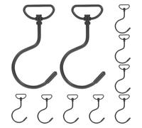 ROMISBABA 10pcs Stainless Steel Hanging Metal Shower Hooks with 360° Rotating S-Shaped Design, Heavy-Duty Multi-Functional Hooks for Bathroom and Kitchen Small Utensils, Easy to Use Space