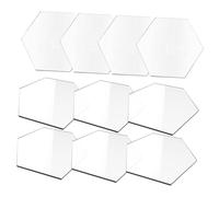 ROMISBABA 10pcs Transparent Hexagon Acrylic Table Signs Sturdy Blank Reserved Plaques for Wedding Place Cards Decorative Seating Holders