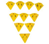 ROMISBABA 10Pcs Yellow Numbered Soccer Training Cones with Triangular Markers, Football Agility Spot Markers for Outdoor Sports, Athletic Field Traffic Cones for Football and Basketball