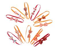 ROMISBABA 11pcs Adjustable Halloween Pet Bow Ties for Dogs and Cats Soft Comfortable Neckties with Pumpkin and Maple Leaf Design Easy to Clean Autumn Collar Accessories for Puppy and Kitten