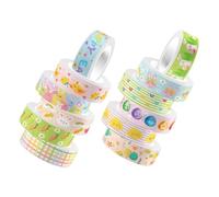 ROMISBABA 12 Rolls Easter Egg Decorative Adhesive Tape Set DIY Washi Tape for Scrapbooking, Craft Making, and Journal Decoration in Office School Supplies