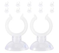 ROMISBABA 12pcs Acrylic Fish Tank Clamp with Window Suction Cups, Aquarium Water Pipe Holder and Heater Suction Clips for Air Line Tubing in Fish Tanks