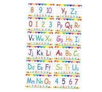 ROMISBABA 12pcs Alphabet and Wall Cards for Classroom ABC Numbers Bulletin Board Strips Preschool Kindergarten Learning Decor for Study and Playroom