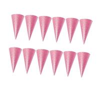 ROMISBABA 12pcs Birthday Hat Color White Cone Party Hats Eve First Iridescent Lady Little Sparkly Glitter Shape Girl Decorations Plastic Pink Random Color