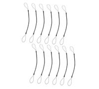ROMISBABA 12Pcs Black Elastic Stylus Pen Tether Lanyards Retractable Spring Cords for Touch Pens Compact String Holders for Office School and Home Use