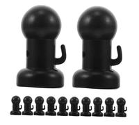ROMISBABA 12pcs Black Trampoline Pole Caps Soft Cushion Protective Top Hats for Safety Net Enclosure Flexible Shock Absorbing Covers Friendly Impact Protection for Jumping Bed Poles