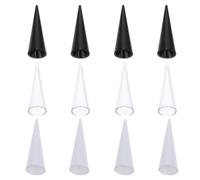 ROMISBABA 12pcs Cone Shape Ring Display Holders Plastic Acrylic Jewelry Display Stand Easy to Clean and Carry for Trade Shows and Store Countertops