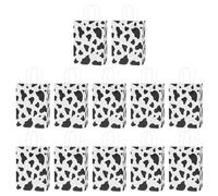 ROMISBABA 12pcs Cow Print Paper Bags Bulk Pack for Party Favour and Treats Sturdy Kraft Material with Black and White Cow Pattern for Festivals