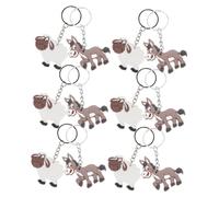 ROMISBABA 12pcs Cute Sheep and Donkey Keychains Novelty Animal Keyrings for Farm Animal Party Favors Shower Gifts School and Zoo Birthday Accessories