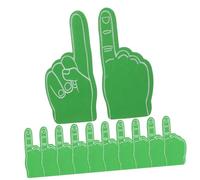 ROMISBABA 12pcs Foam Fingers Noise Makers for Sports Events Soft EVA Cheerleading Hand Props in Green Comfortable Party Favors for Basketball Football Baseball Tennis Fans