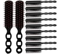 ROMISBABA 12pcs Hair Combs for Women with Curved Handle, Comfortable Pp Paddle Massage Combs, Convenient for Hairstyling with Sparse Teeth, Suitable for Packaging Supplies and Homelessness