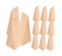 ROMISBABA 12pcs Hardwood Triangle Wooden Door Wedges Non-Slip Beech Wood Door Stops for Indoor Use Stabilizers for Home Office Furniture Assembly and DIY