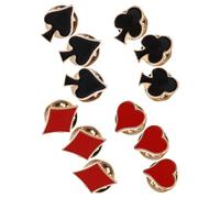 ROMISBABA 12pcs Playing Cards Pin Badge Enamel Lapel Pin Trendy Stylish Zinc Alloy Assorted Color Hearts Clubs Spades Portable Decorative Mini Brooch for Daily Use at Work and Leisure