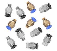 ROMISBABA 12pcs Printer Pneumatic Quick Connect Brass Fittings Straight Push to Connect Air Hose Adapters Resistant Connectors for Pneumatic Systems