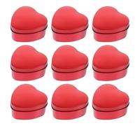 ROMISBABA 12Pcs Red Tinplate Heart Shaped Candy Boxes for Wedding Party, Festival Sweet Containers with Lid, Small Solid Packing Cases for Valentine’S Day