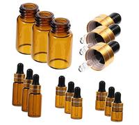 ROMISBABA 12Pcs Reusable Glass Essential Oil Dropper Bottles Portable Small Bottles with Leak Pipettes for Aromatherapy Perfume and Oil Diffusers Includes