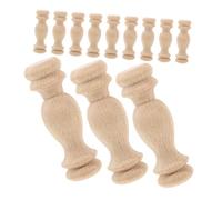 ROMISBABA 12pcs Unfinished Wooden Roman Pillar Finials Small Dowel Caps for Railing Repair Decorative Accessories for Cabinet Furniture Craft