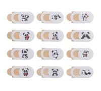 ROMISBABA 12pcs Webcam Cover Slider Privacy Covers for Laptop Tablet Pc, Cute Panda Cartoon Design Camera Lens Privacy Protectors, Ultra-thin Slide for Computer Security