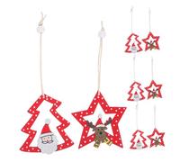 ROMISBABA 12pcs Wooden Star Ornaments with Vibrant Colors and Five Pointed Design Rustic Christmas Tree Decorations for Holiday DIY Crafts and Festive European Home