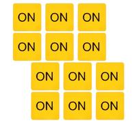 ROMISBABA 12pcs Yellow and Black Pvc Adhesive Warning Stickers for Switch Buttons, Caution Decal Labels Classical Design, Remind People to Pay Attention in Nursery Room and Playroom