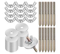 ROMISBABA 12sets Bird Cage Mounting Screws with Wing Nuts and Washers Double Ended Bird Perch Stand Hardware Replacement Kit for Secure Birdcage Accessories Installation