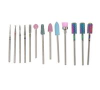 ROMISBABA 13pcs Professional Nail Drill Bit Set for Manicure and Pedicure with Tungsten Steel and Emery Material, High Strength and Good Durability, for Nail Doing