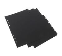 ROMISBABA 14 Pcs A5 DIY 6-Hole Black PVC Binder Dividers with Tabs, Refillable Notebook Page Separators for Office and School Filing, Sturdy Plastic Index Tabs for Daily Use