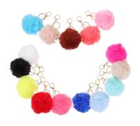 ROMISBABA 15Pcs Fluffy Pompom Keychains Cute Cartoon Bag Pendants for Handbags Backpacks Luggage Stylish Decorative Accessories for Women for Any Occasion