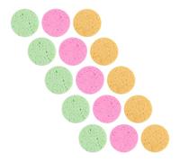 ROMISBABA 15pcs Rounded Makeup Puff Powder Pads for Face, Cellulose Sponge Material with Grip and Save Powder Features, for Salon and Home Use, 70mm Diameter and 8mm Thickness