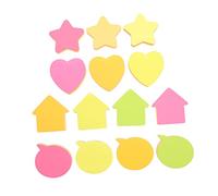 ROMISBABA 16pcs Bright Heart Shaped Pad Super Sticky Self Adhesive Memo Pads for Students Office DIY Message Marking Smooth Surfaces Creative Cute Reminder Stickers