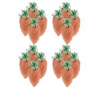 ROMISBABA 16Pcs Carrot Easter Treat Bags Drawstring Candy Pouches Small Fabric Snack Storage Bags for Easter Egg Hunt Party Favor and Holiday Packaging