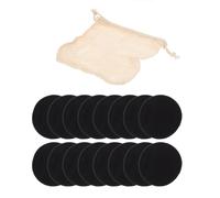 ROMISBABA 16pcs Reusable Makeup Remover Pads Bamboo Fiber Facial Washing Pads for Lady Portable Use Cotton Net Bag in Paper Box