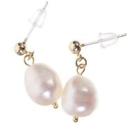 ROMISBABA 1Pair Baroque Pearl Ear Studs for Women Dainty Freshwater Pearl Earrings for Engagement Anniversary Special Occasions