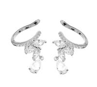 ROMISBABA 1Pair Elegant Zircon Ear Cuff Jewelry for Women Clip Wrap Earrings for Parties Weddings and Special Occasions Unique Fashion Accessories to Enhance Your Style