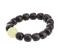 ROMISBABA 1Pc Black Ebony Wood Beads Bracelet for Women Simple Buddhist Beads Jewelry Durable and Smooth Surface for Family and Friends for Special Occasions